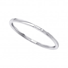 Strieborný náramok Hinged Bangle CZ